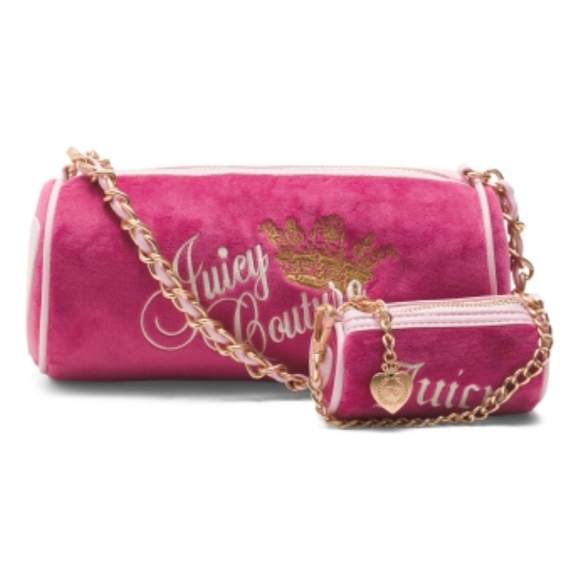 💕🔹️Juicy Couture🔹️raspberry  3pc Velour Barrel Box Gift Set - Picture 2 of 5